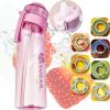 Fruit Fragrance Water Bottle, Scent Water Cup, Flavor Pods for Water Bottle 650ML - Pink