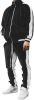 Men's 2 Pieces Full Zip Tracksuits Golden Velvet Sport Suits Casual Outfits Jacket & Pants Fitness Tracksuit Set - M - Black