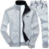 Men's 2 Pieces Full Zip Tracksuits Sport Suits Casual Outfits Jacket & Pants Fitness Tracksuit Set - M - Gray