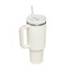 40 oz Tumbler with Handle and Straw Lid;  Insulated Cup Water Bottle - Beige