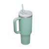 40 oz Tumbler with Handle and Straw Lid;  Insulated Cup Water Bottle - Green
