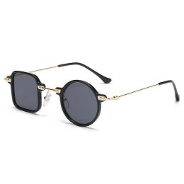 Women Sunglasses Fashion Square Round Sunglass Personality Irregular Sun Glasses Retro Men UV400 Shades Eyewear Gafas De Sol - black black