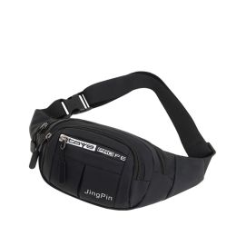 Men'S Waist Bag Outdoor Leisure Sports Messenger Chest Bag - Black