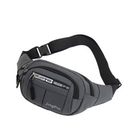 Men'S Waist Bag Outdoor Leisure Sports Messenger Chest Bag - Grey