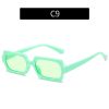 Fashion Rectangle Sunglasses Women Leopard Frame Glasses Retro Sunglass Men Luxury Designer Eyewear UV400 Sun Glass Brown Shades - jelly green