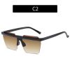 Fashion Rimless Square Sunglasses Women Glasses Retro Sunglass Men Ocean Lens Eyewear UV400 Sun Glass Gradient Brown Shades - black tea