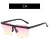 Fashion Rimless Square Sunglasses Women Glasses Retro Sunglass Men Ocean Lens Eyewear UV400 Sun Glass Gradient Brown Shades - black pink yellow