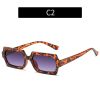 Fashion Rectangle Sunglasses Women Leopard Frame Glasses Retro Sunglass Men Luxury Designer Eyewear UV400 Sun Glass Brown Shades - leoaprd gray