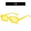 Fashion Rectangle Sunglasses Women Leopard Frame Glasses Retro Sunglass Men Luxury Designer Eyewear UV400 Sun Glass Brown Shades - jelly yellow
