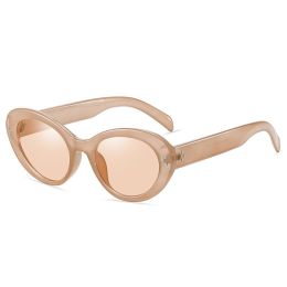 Fashion Cat Eye Sunglasses Women Rivets Glasses Retro Leopard Sunglass Luxury Designer Eyewear UV400 Sun Glass Gradient Shades - champagne tea