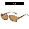 Fashion Rectangle Sunglasses Women Leopard Frame Glasses Retro Sunglass Men Luxury Designer Eyewear UV400 Sun Glass Brown Shades - leopard tea