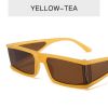 Fashion Rectangle Sunglasses Women Small Sunglass Vintage Sun Glass Men INS Silver Eyewear UV400 Black Brown Shades - yellow tea
