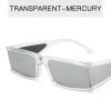 Fashion Rectangle Sunglasses Women Small Sunglass Vintage Sun Glass Men INS Silver Eyewear UV400 Black Brown Shades - transparent silver