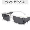 Fashion Rectangle Sunglasses Women Small Sunglass Vintage Sun Glass Men INS Silver Eyewear UV400 Black Brown Shades - transparent gray