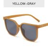 Fashion Square Sunglasses Rivets Women Glasses Retro Sunglass Female Luxury Designer Eyewear UV400 Sun Glass Gradient Shades - yellow gray