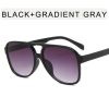 Fashion Double Bridge Pilot Sunglasses Women Sunglass Vintage Sun Glass Men Luxury Brand Design Eyewear UV400 Gradient Shades - black gray