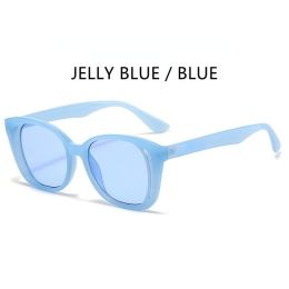 Fashion Cat Eye Sunglasses Women Hollow Out Glasses Retro Sunglass Luxury Designer Eyewear UV400 Sun Glass Gradient Shades - jelly blue blue