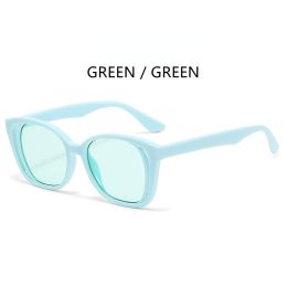 Fashion Cat Eye Sunglasses Women Hollow Out Glasses Retro Sunglass Luxury Designer Eyewear UV400 Sun Glass Gradient Shades - green green