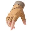 Outdoor Tactical Gloves Airsoft Sport Gloves Half Finger Military Men Women Combat Shooting Hunting Fitness Fingerless Gloves - khaki - L