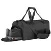 YSSOA Gym Bag for Women and Men; Waterproof Duffel Bag Shoes Compartment; Lightweight Carry; Black; 19 Inch - as Pic