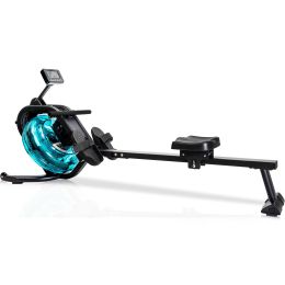 Water Rowing Machine Rower with LCD Monitor; Exercise Workout Water Rower for Home Use - as Pic