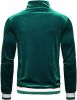 Men's 2 Pieces Full Zip Tracksuits Golden Velvet Sport Suits Casual Outfits Jacket & Pants Fitness Tracksuit Set - L - Green