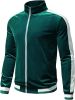 Men's 2 Pieces Full Zip Tracksuits Golden Velvet Sport Suits Casual Outfits Jacket & Pants Fitness Tracksuit Set - XL - Green