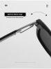 Fashion Square Hook Loop Sunglasses Women Metal Hinges Sunglass Vintage Leopard Sun Glass Men Luxury Eyewear UV400 Brown Shades - black black
