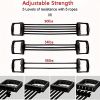 Chest Expander; Exercise Resistance Bands For Chest Arm Legs Shoulder Back Muscles Training; With 5 Removable Ropes - Black