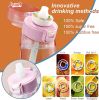 Fruit Fragrance Water Bottle, Scent Water Cup, Flavor Pods for Water Bottle 650ML - Pink