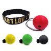 Boxing Speed Ball; Head-mounted PU Punch Ball MMA Sanda Training; Hand Eye Reaction; Home Sandbag Muay; Thai Boxer Fitness Equipment - Red - PU
