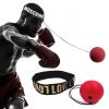 Boxing Speed Ball; Head-mounted PU Punch Ball MMA Sanda Training; Hand Eye Reaction; Home Sandbag Muay; Thai Boxer Fitness Equipment - Red - PU