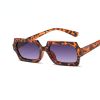 Fashion Rectangle Sunglasses Women Leopard Frame Glasses Retro Sunglass Men Luxury Designer Eyewear UV400 Sun Glass Brown Shades - jelly pink
