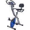 Folding Exercise Bike; Fitness Upright and Recumbent X-Bike with 10-Level Adjustable Resistance; Arm Bands and Backrest - as Pic