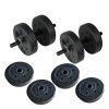 Flat Weight Bench & 50lb Vinyl Dumbbell Set Combo - red