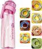 Fruit Fragrance Water Bottle, Scent Water Cup, Flavor Pods for Water Bottle 650ML - Pink