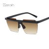 Fashion Rimless Square Sunglasses Women Glasses Retro Sunglass Men Ocean Lens Eyewear UV400 Sun Glass Gradient Brown Shades - black tea