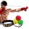 Boxing Speed Ball; Head-mounted PU Punch Ball MMA Sanda Training; Hand Eye Reaction; Home Sandbag Muay; Thai Boxer Fitness Equipment - Red - PU