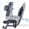 Folding Exercise Bike; Fitness Upright and Recumbent X-Bike with 10-Level Adjustable Resistance; Arm Bands and Backrest - as Pic